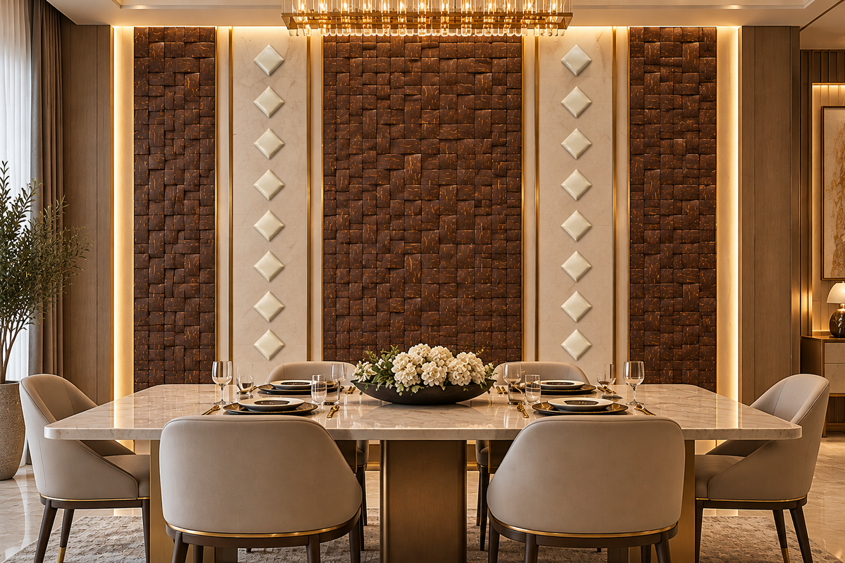 Premium Wall Decoration | Crafted in Teakwood & 3D Porcelain