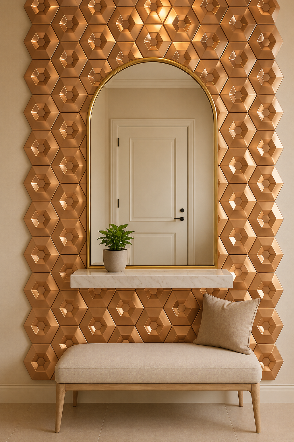 Hexa Luxe Mirror Accent Wall