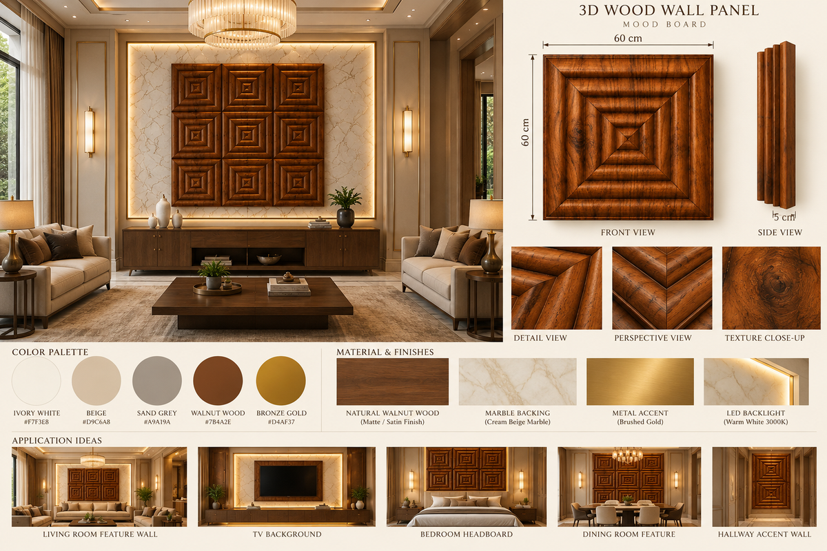 Luxury Wall Decoration | Crafted in Teakwood