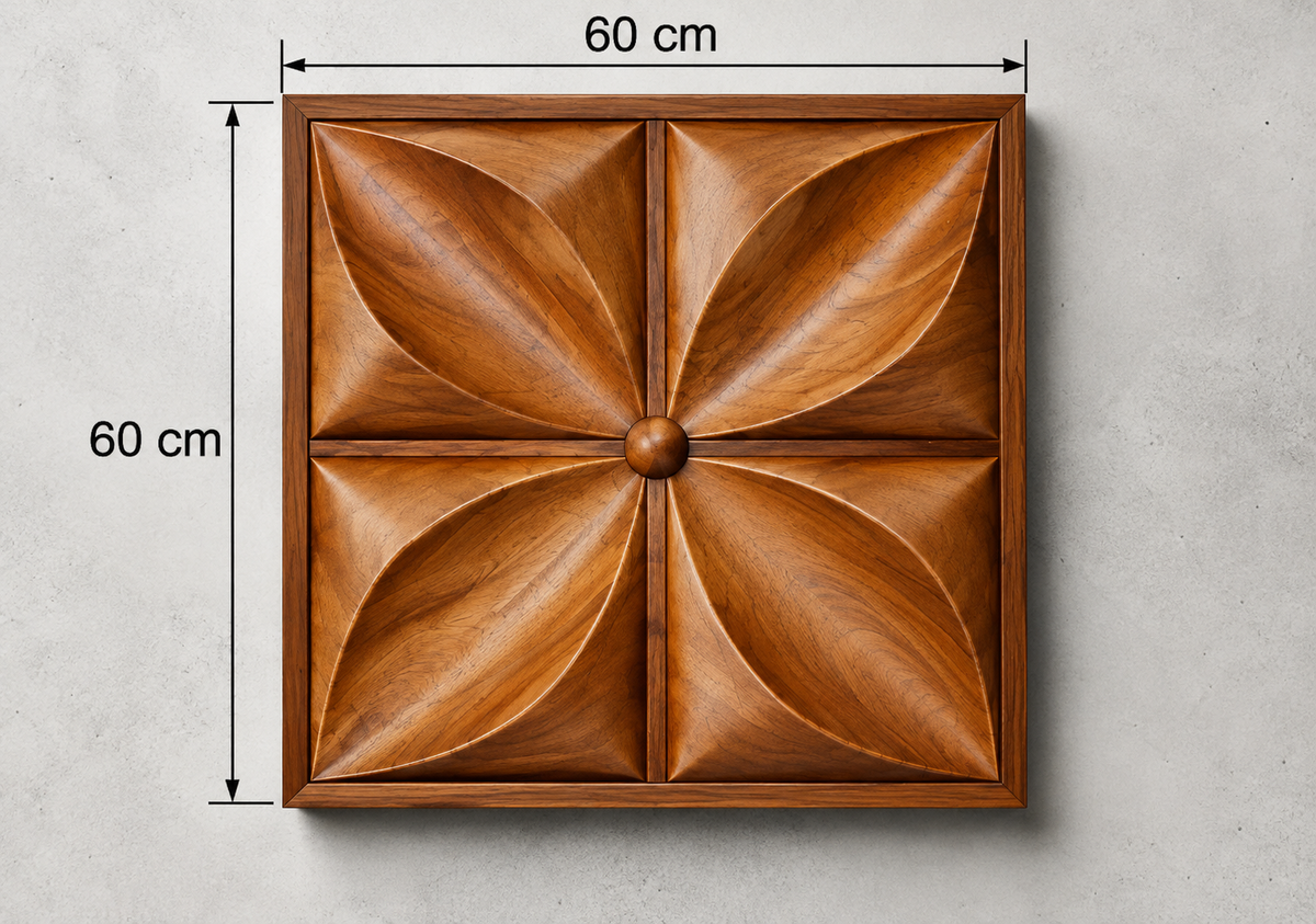 Luxury Wall Decoration | Crafted in Teakwood & 3D Porcelain