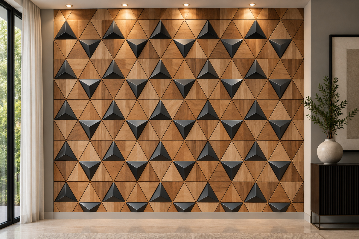 Luxury Wall Decoration | Crafted in Teakwood & 3D Porcelain