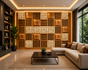 Modern Wall Decoration | Crafted in Teakwood & 3D Porcelain
