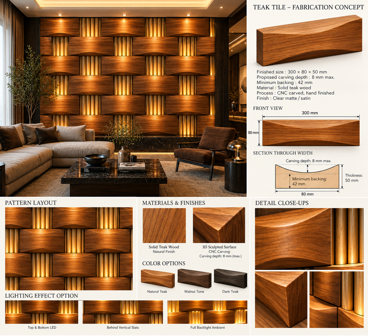 Modern Wall Decoration | Crafted in Teakwood
