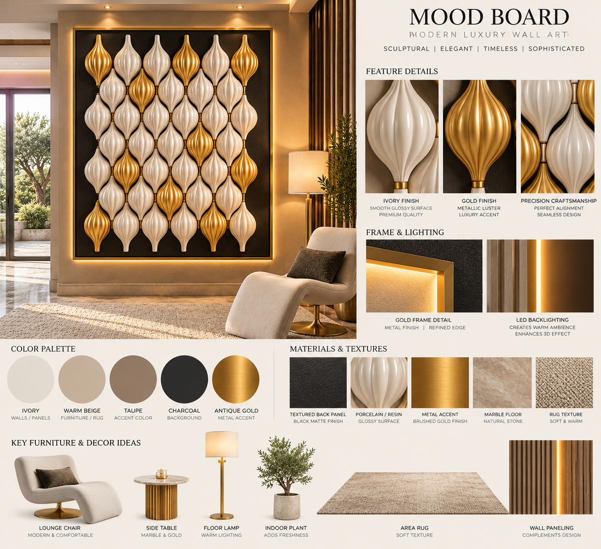 Luxury Wall Decoration | Crafted in 3D Porcelain