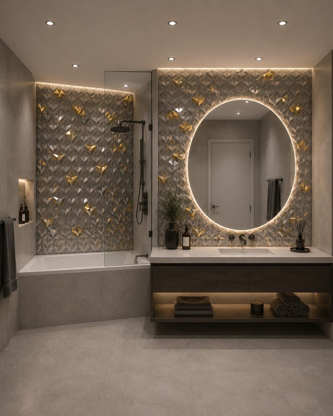 Luxury Ceramic Bathroom Accent Decor - Modern