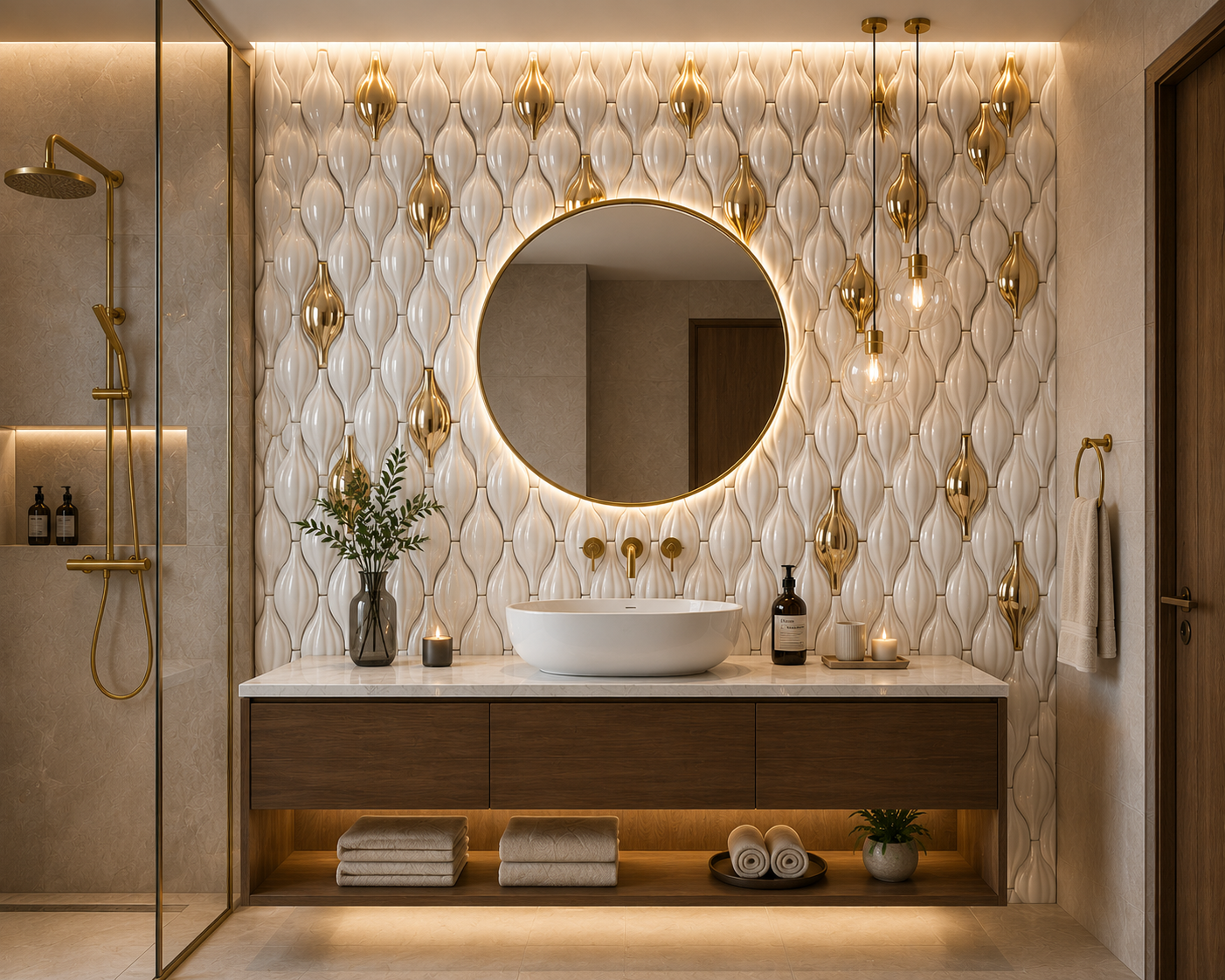 Luxury Ceramic Bathroom Accent Decor - Tranquil