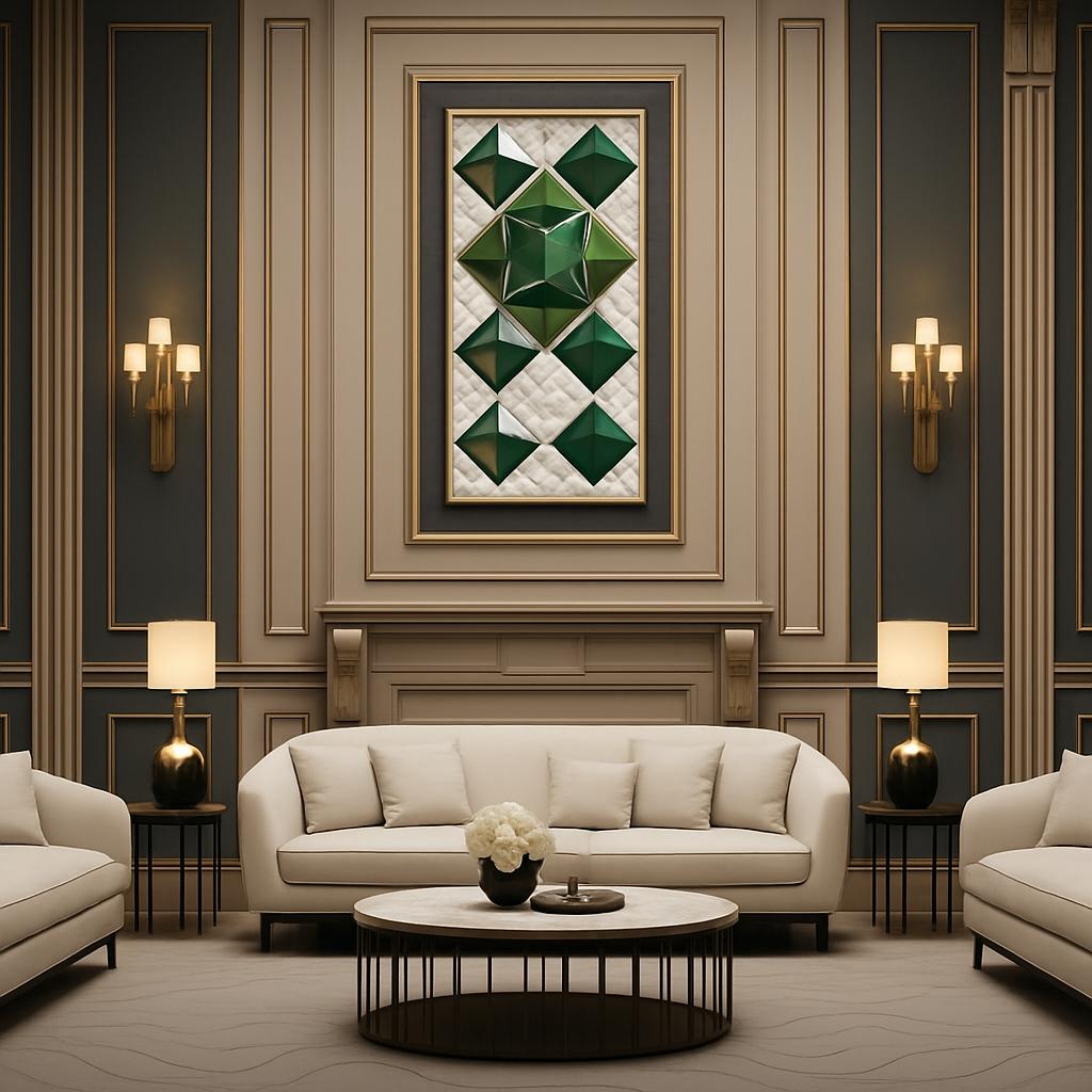 Emerald Prism Luxury Wall Art Panel