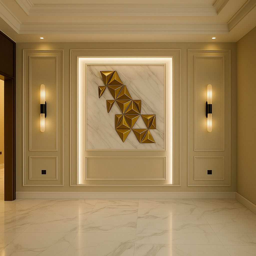 Geometric Luxe Marble Wall Art Panel