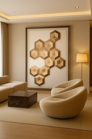 HexaCube Geometric Wall Art Panel
