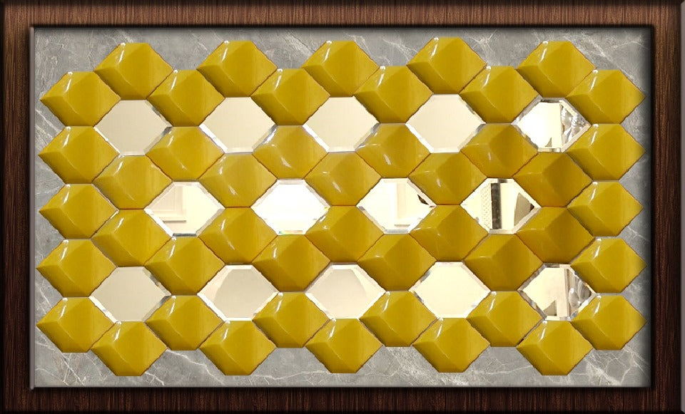 Honeycomb Mirror Wall Art Panel