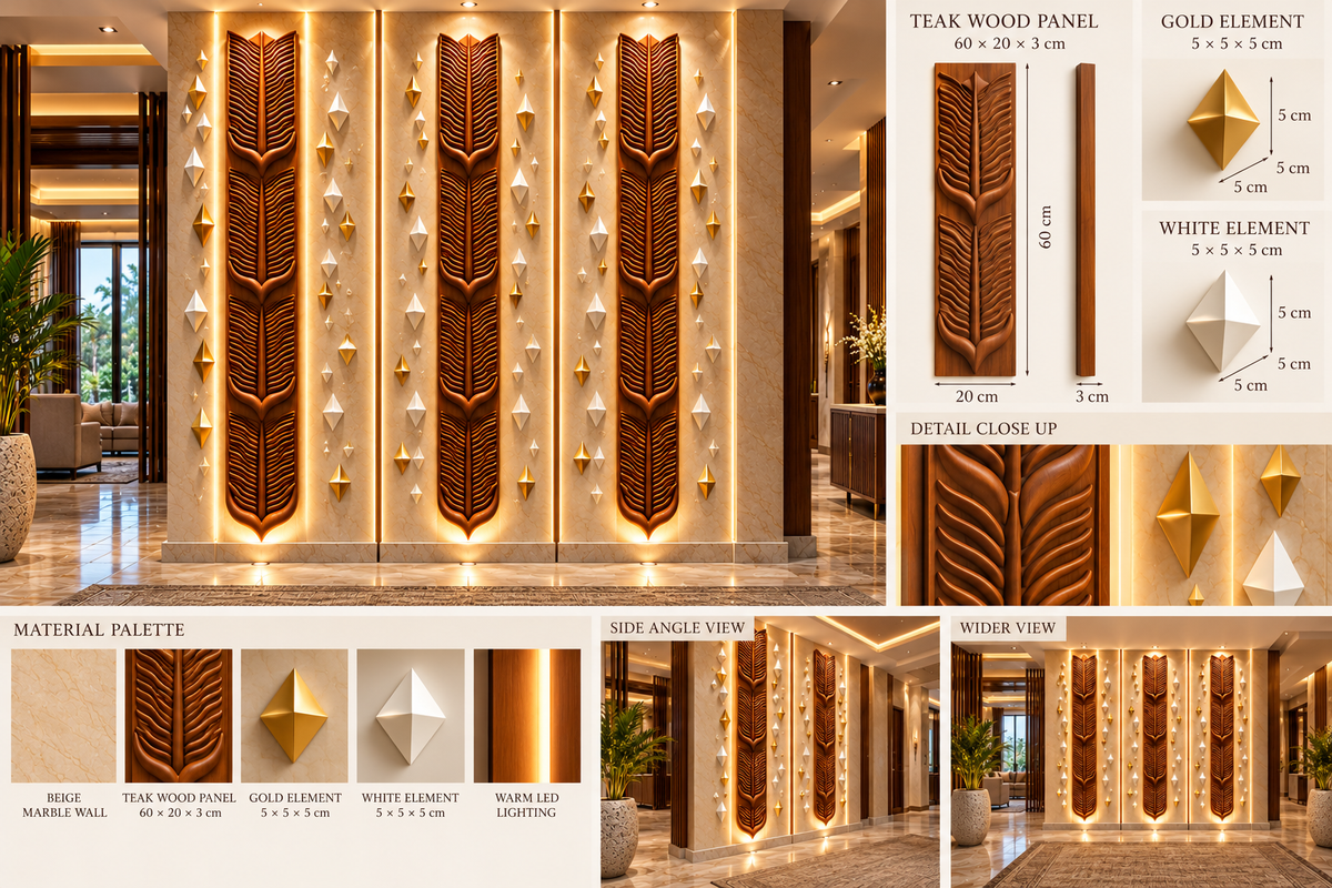Creative Wall Decoration | Crafted in Teakwood