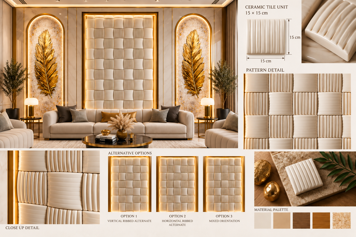 Luxury Wall Decoration | Crafted 3D Porcelain