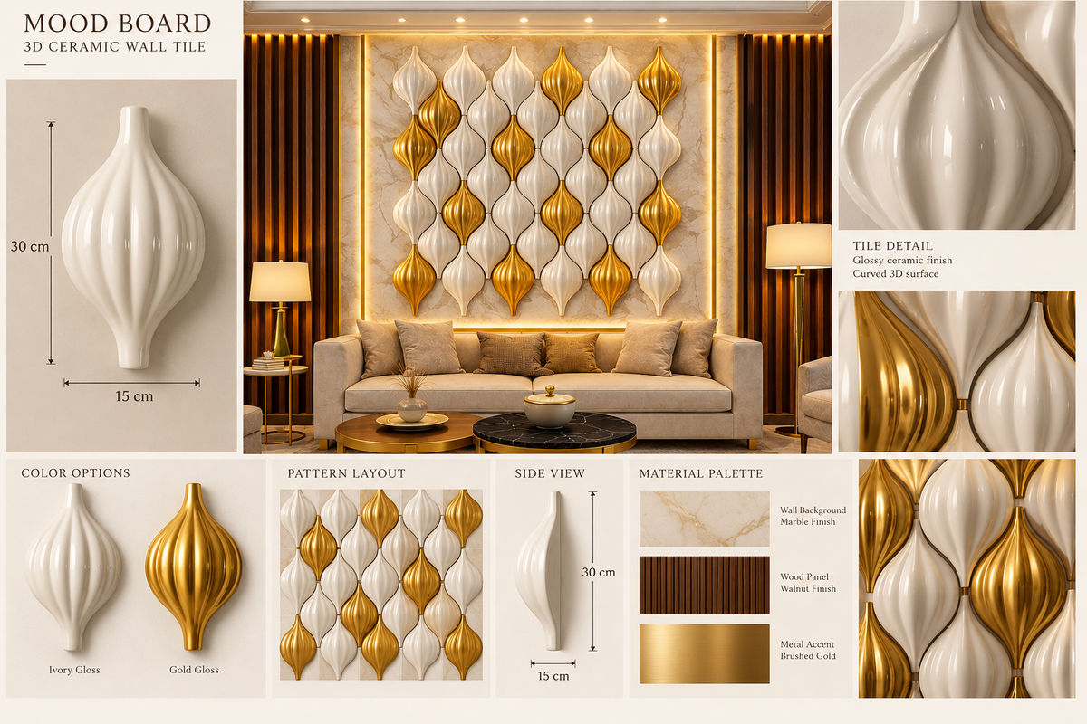 Luxury Wall Decoration | Crafted in 3D Porcelain