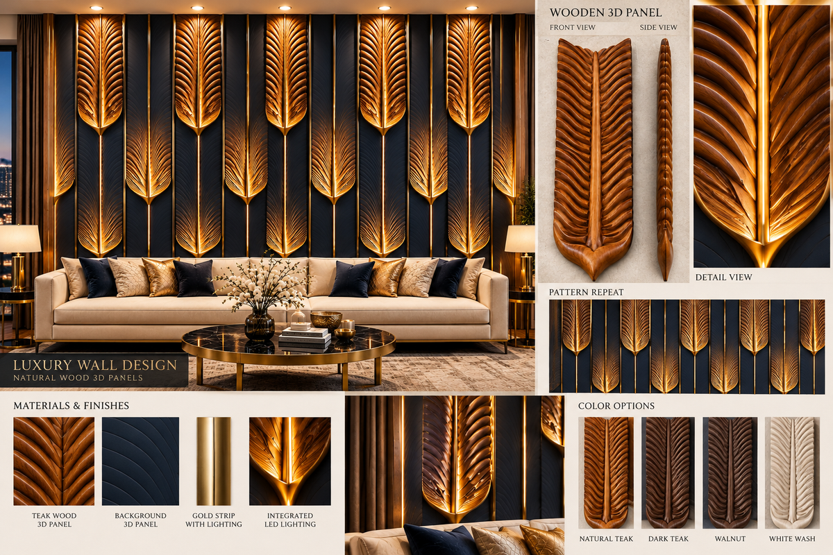 Elegant Wall Decoration | Crafted in Teakwood