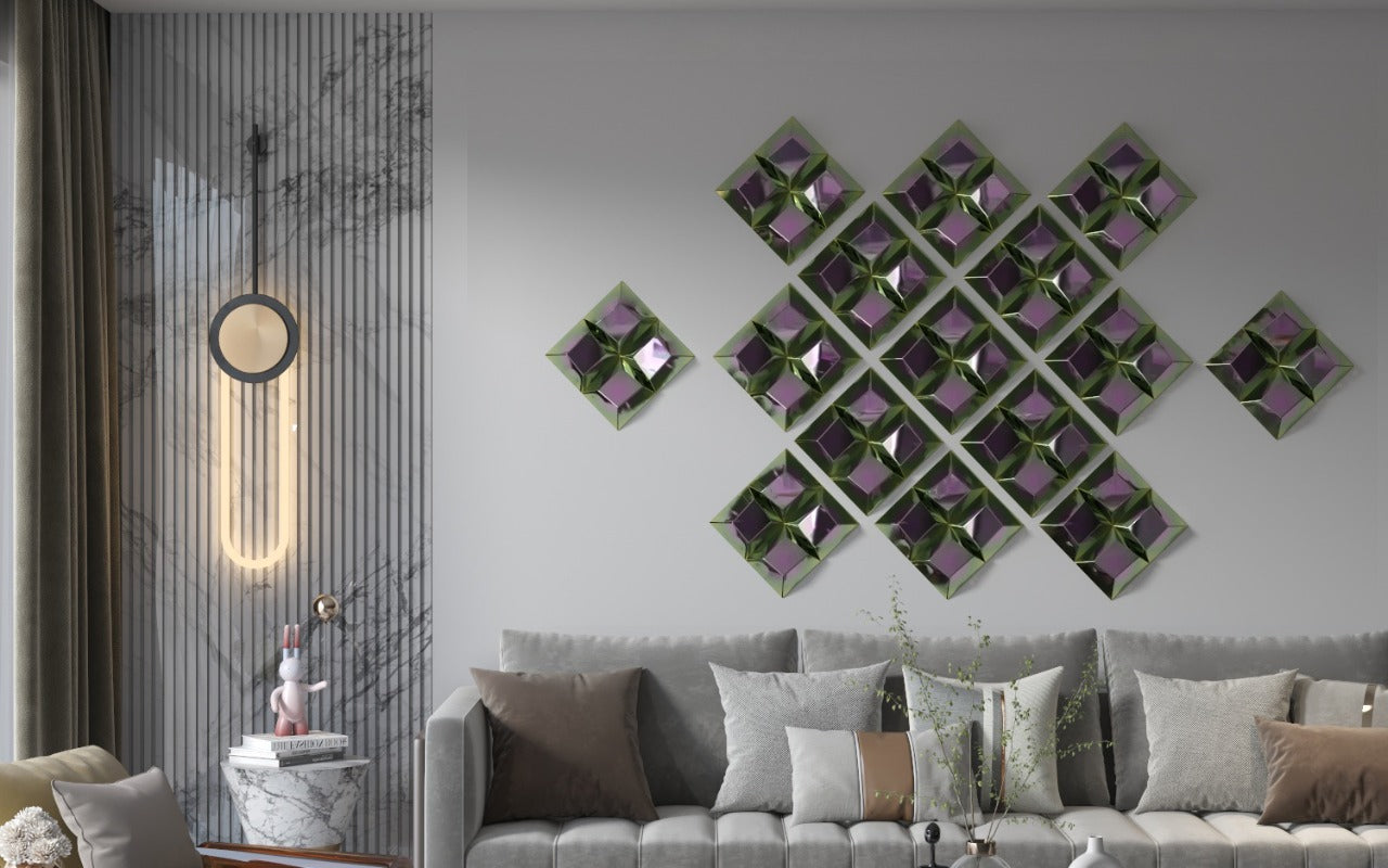Prismatic Crystal Mosaic Wall Art Panel