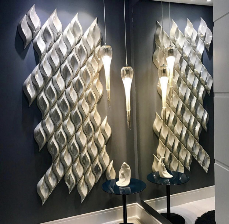 Silver Cascade 3D Metal Wall Art Installation