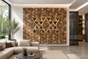 Premium Wall Decoration | Crafted Teakwood & 3D Porcelain