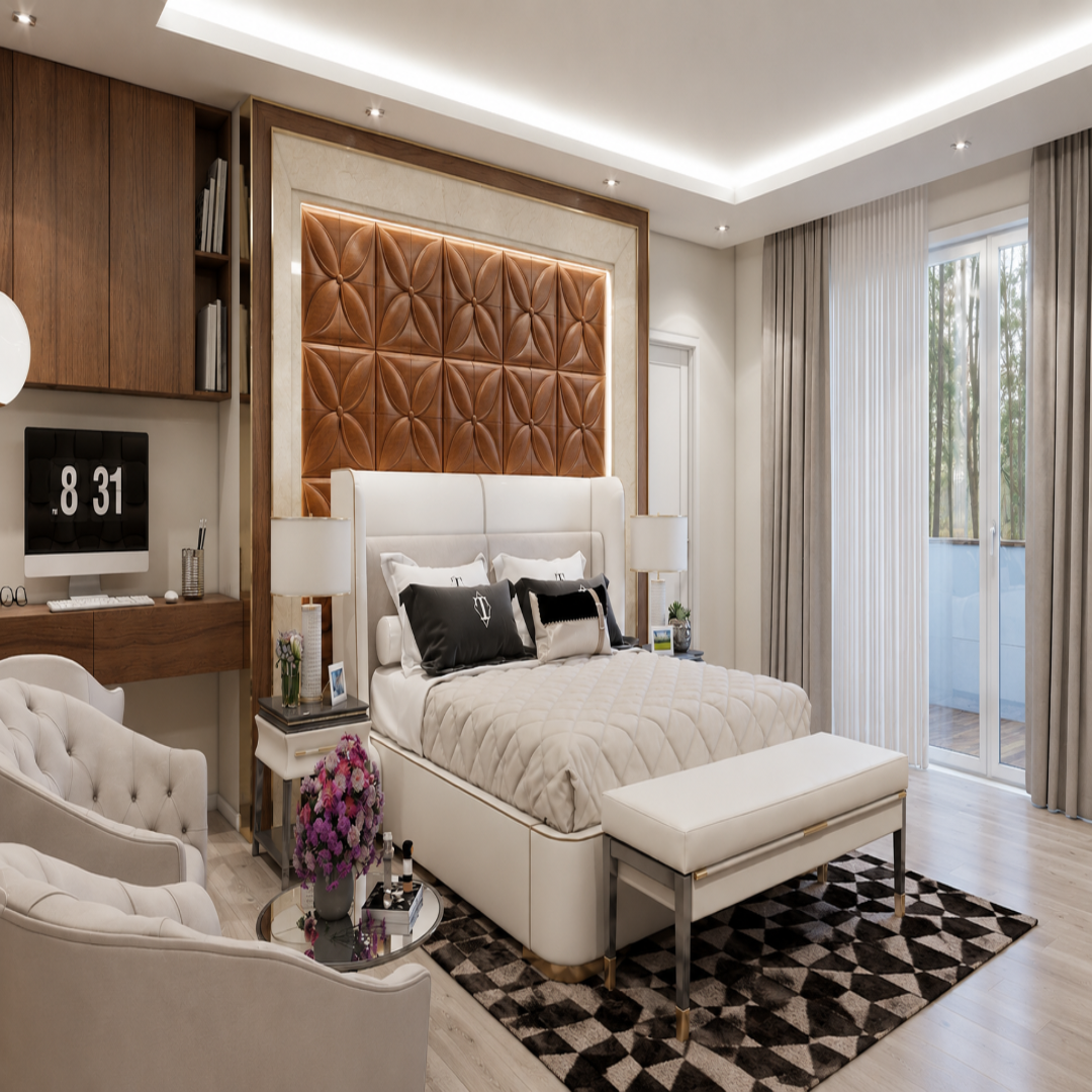 Luxury Wall Decoration Feature | Porcelain & Metal Finish