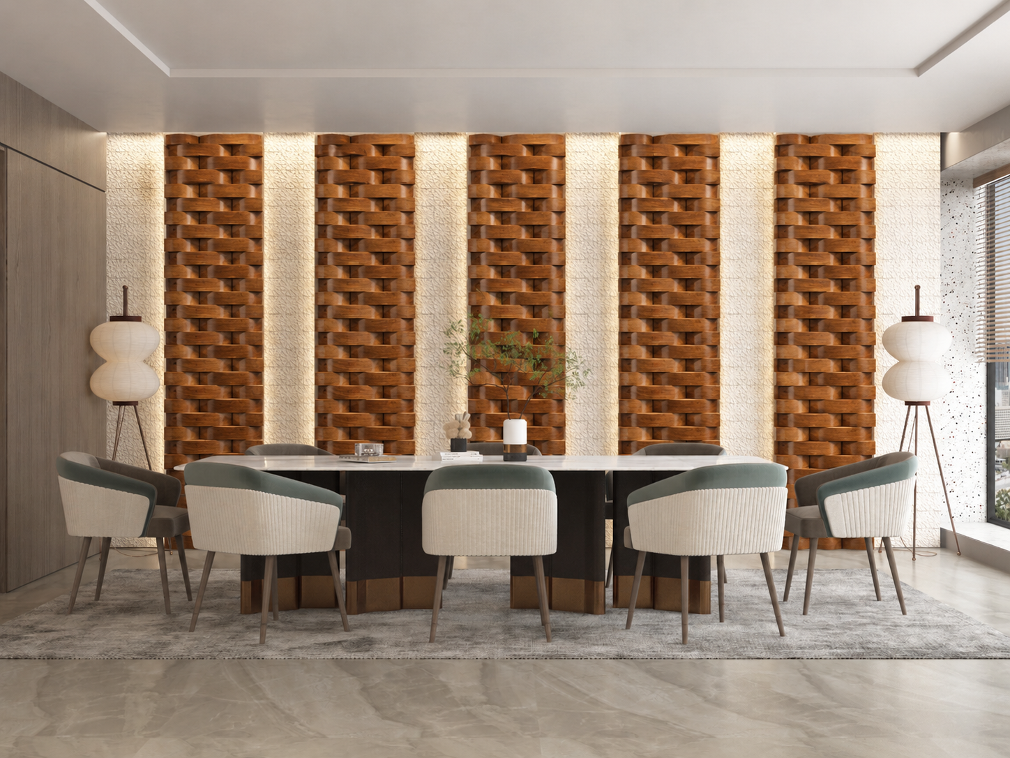 Bespoke Wall Decoration Panel | Coconut Wood & Stone Art