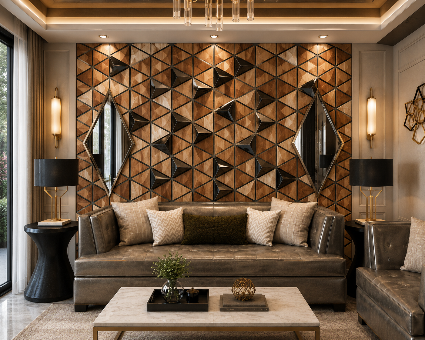 Luxury Wall Decoration Art | Rattan & Teak Wood Blend