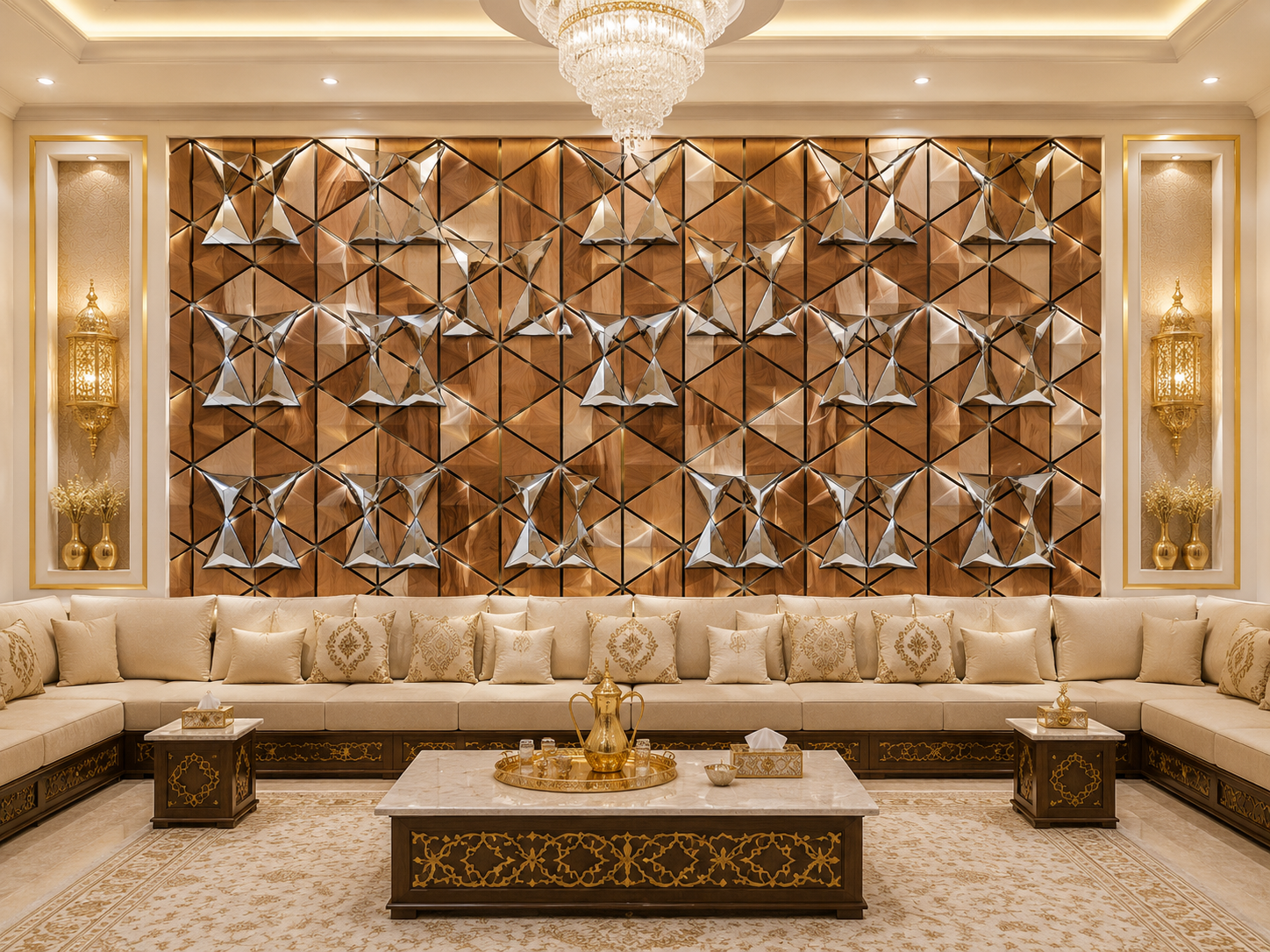 Elegant Wall Decoration Panel | Ceramic 3D & Stone Mosaic
