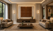 Luxury Wall Decoration Design | Stone Mosaic & Rattan Blend