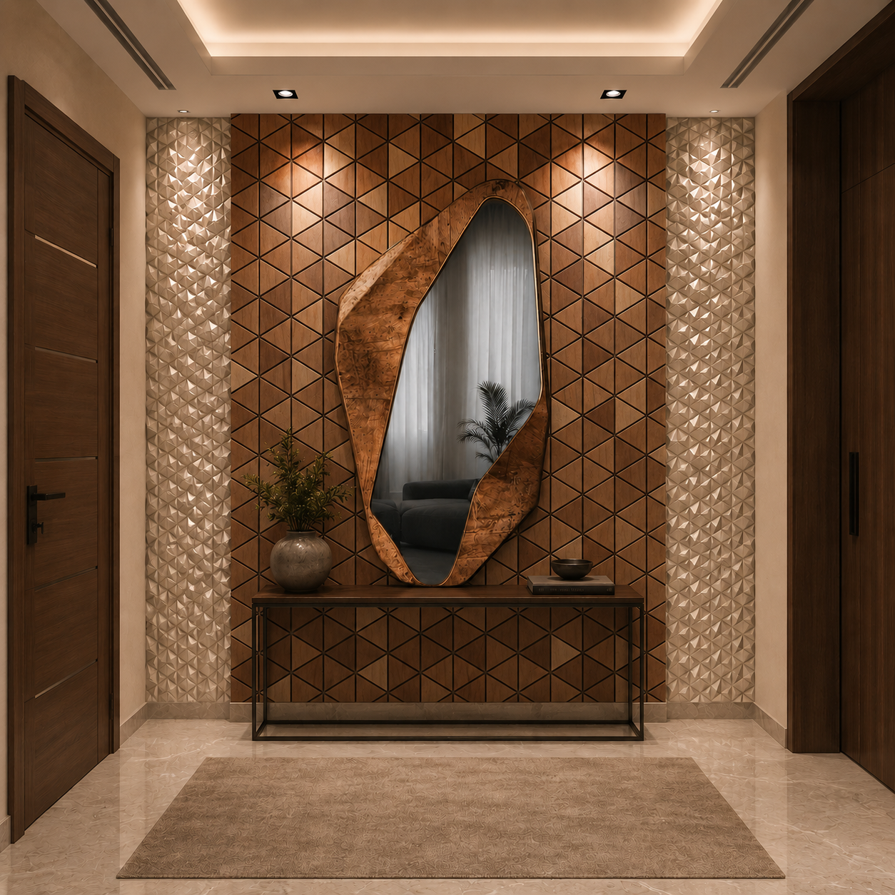 Elegant Wall Decoration Panel | Shell Art & Stone Texture