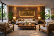 Modern Wall Decoration Art | Teak Wood & Mixed Mosaic Design