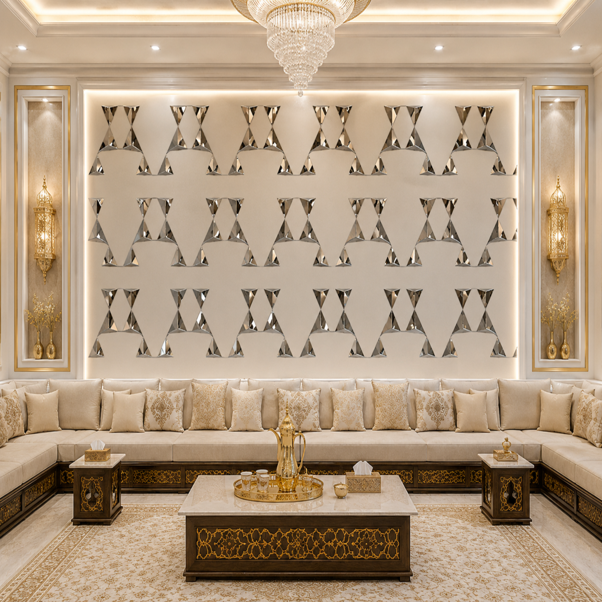 Bespoke Wall Decoration Design | Rattan & Teak Wood Fusion