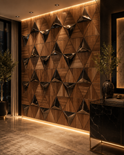 Premium Wall Decoration Panel | Shell Art & Natural Wood