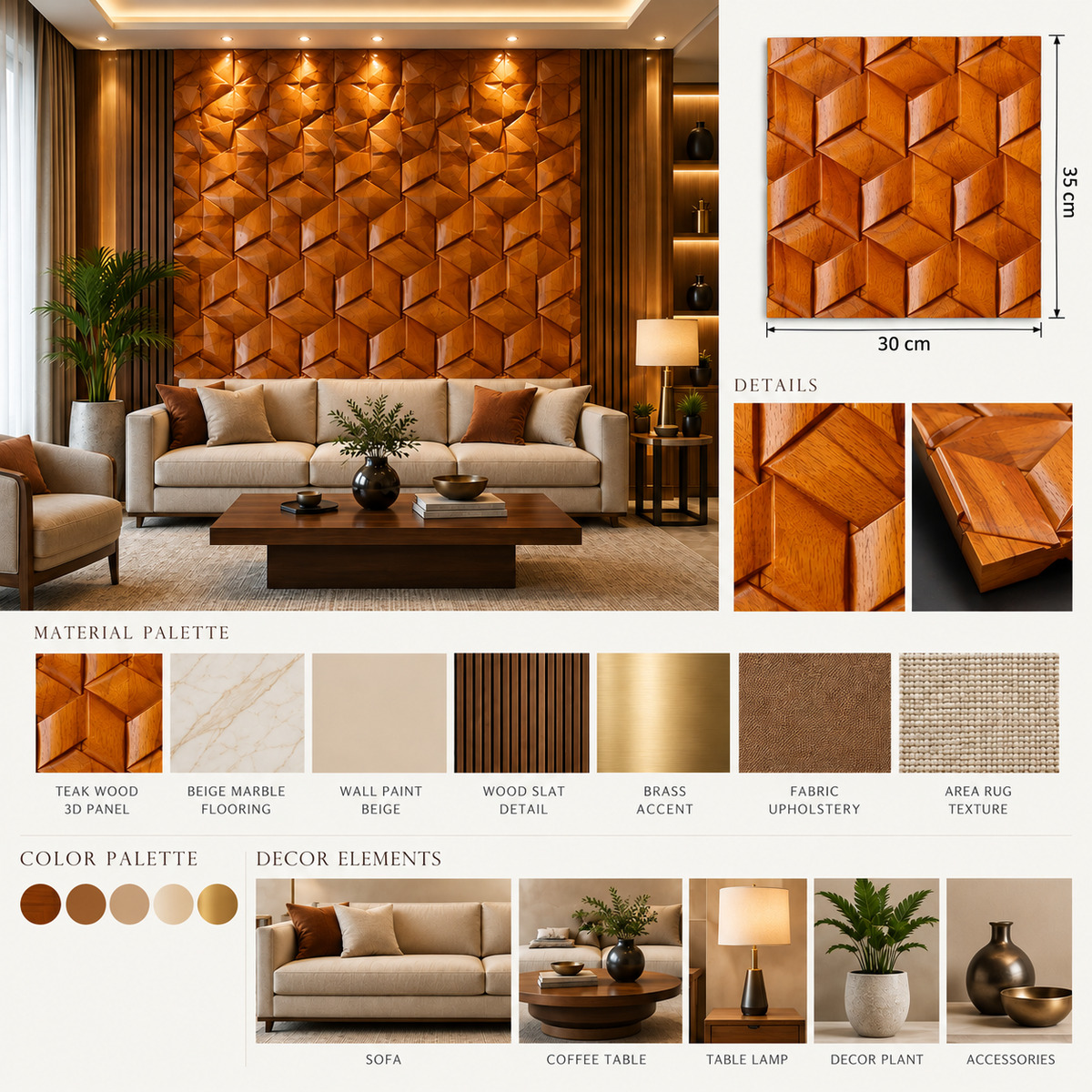Creative Wall Decoration | Crafted in Teakwood