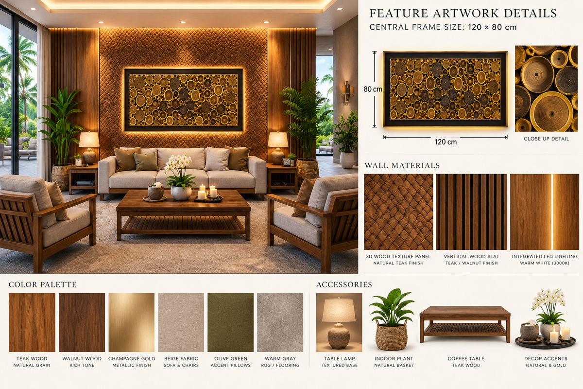 Luxury Wall Decoration | Crafted in Teakwood
