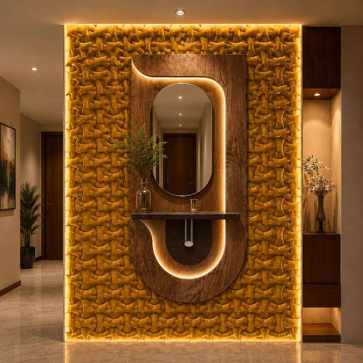 Luxury Bespoke Opulent Accent Decor | Crafted in Teak Wood & 3D Ceramic