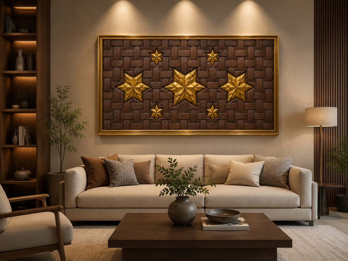 Luxury Bespoke Sovereign Accent Decor | Crafted in Teak Wood & 3D Ceramic