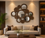Luxury Bespoke Regal Accent Decor | Crafted in Teak Wood & Circular Mirrors