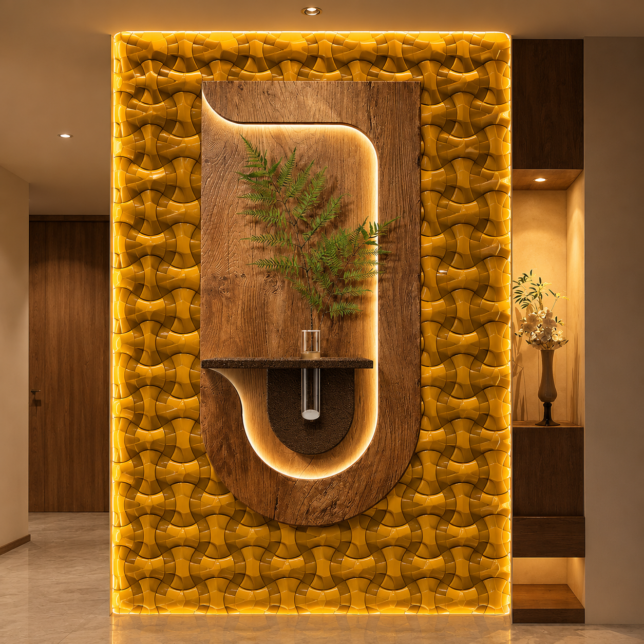 Luxury Bespoke Retreat Accent Decor | Crafted in Teak Wood & 3D Ceramic