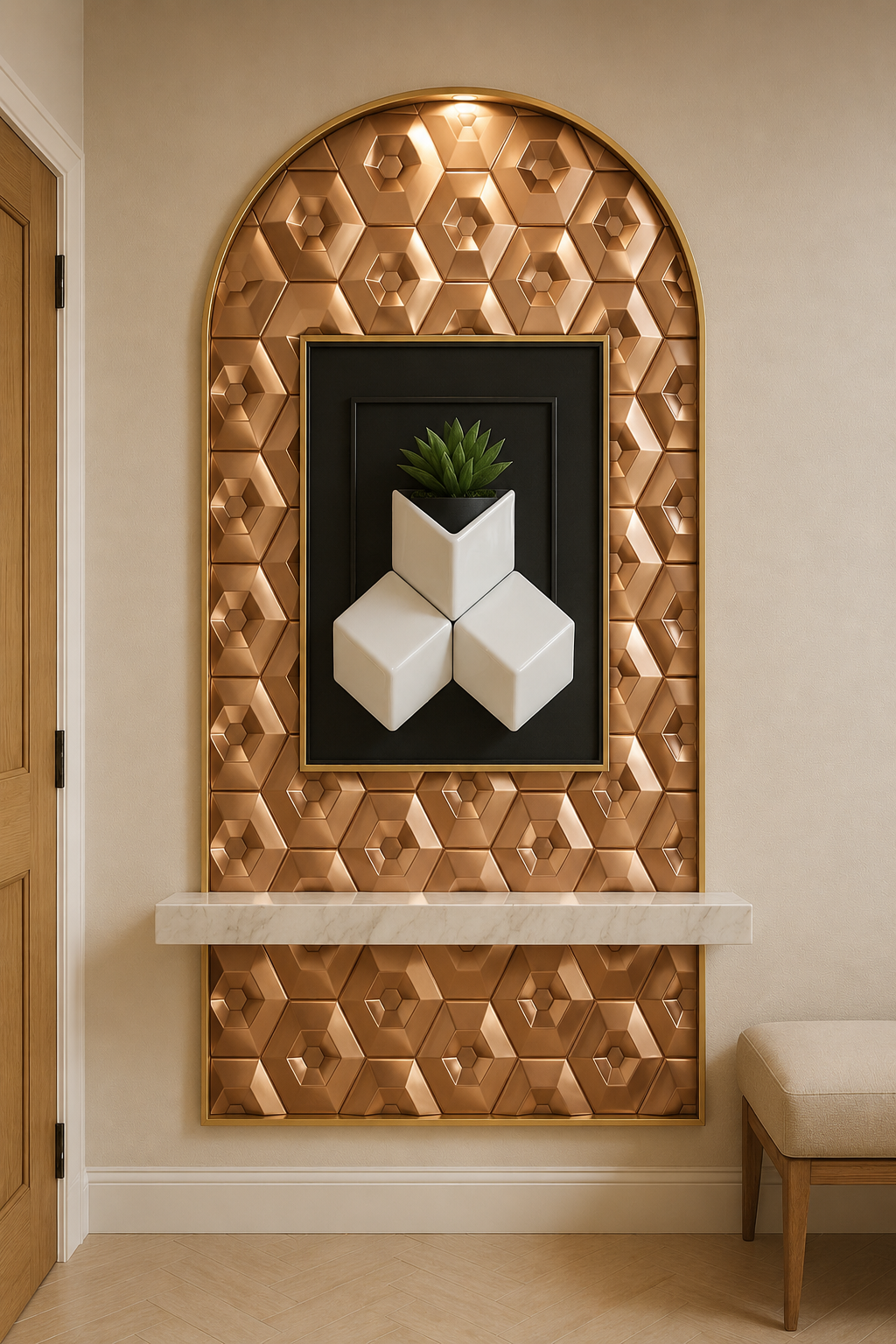 Luxury Bespoke Royal Accent Decor | Crafted in Teak Wood & 3D Ceramic