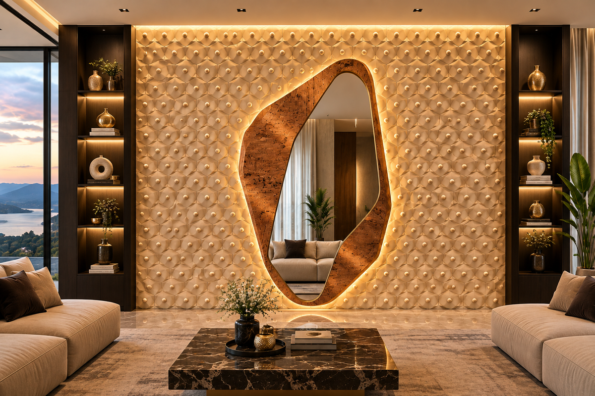 Premium Wall Decoration | Crafted in Teakwood & 3D Porcelain