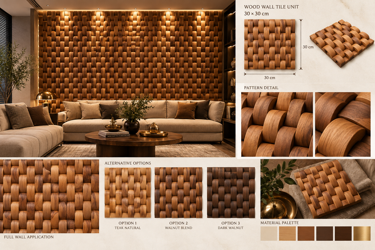 Modern Wall Decoration | Crafted in Teakwood