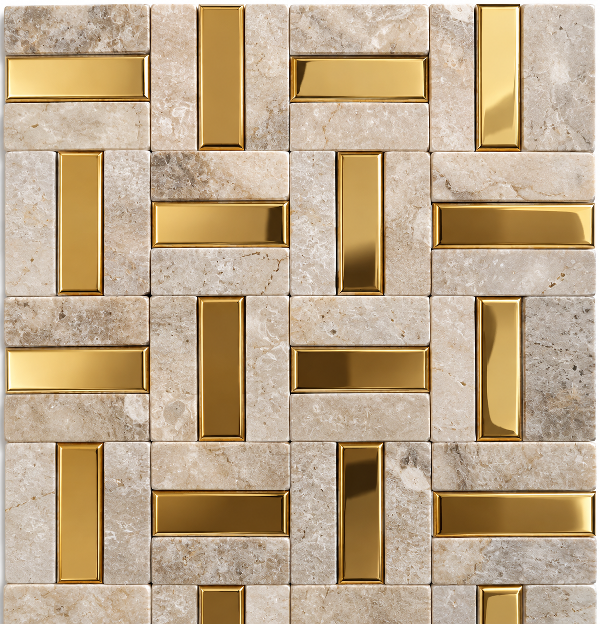 Luxury Teak wood -stone mosaic  Hotel Accent Decor - Royal