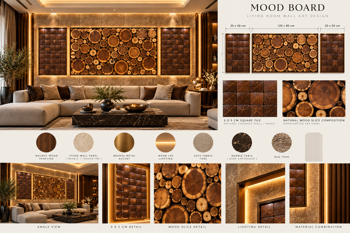 Modern Wall Decoration | Crafted in Teakwood